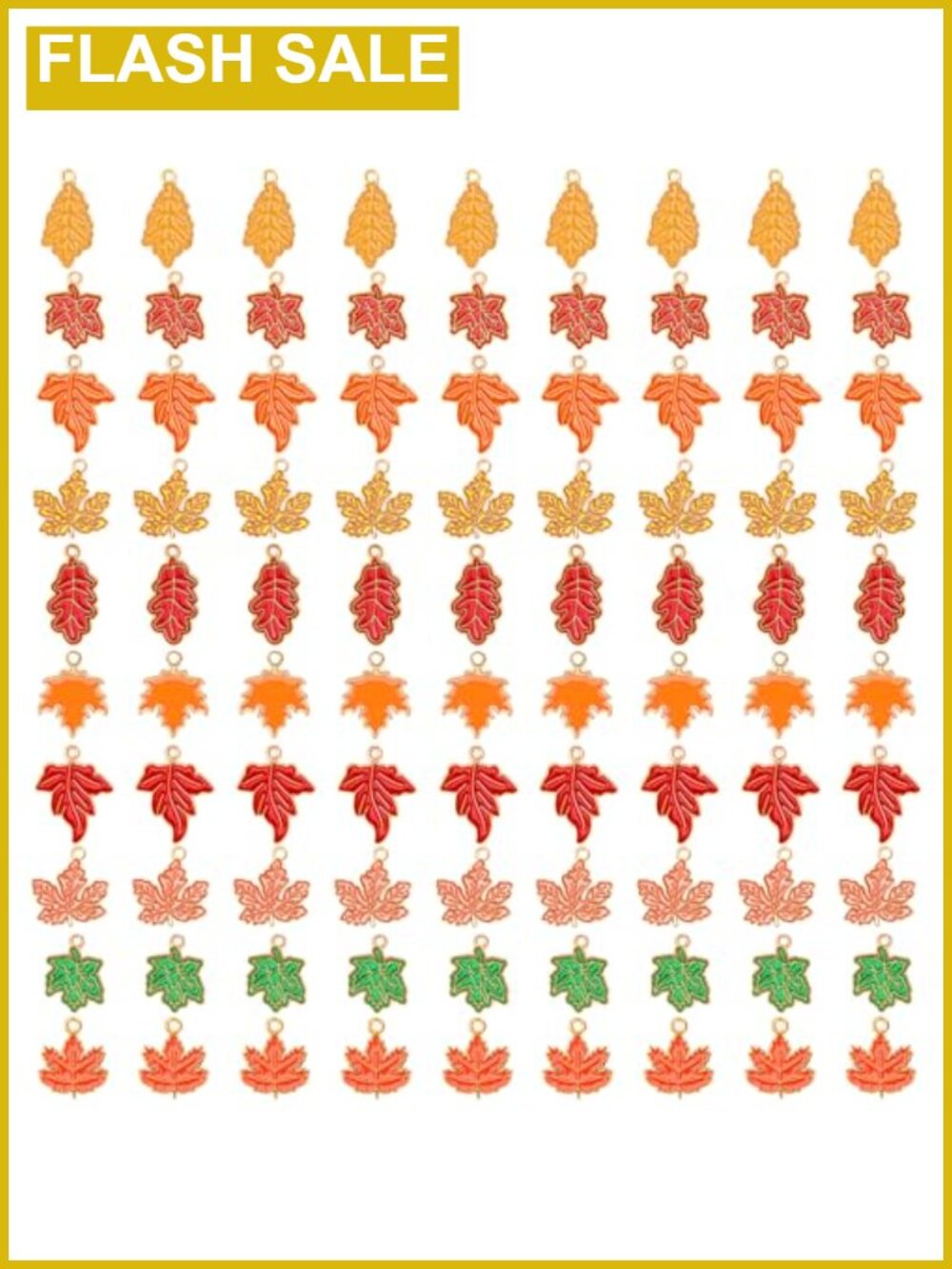90 Pc Fall Leaf Enamel Charms Alloy Jewelry Making DIY Crafts